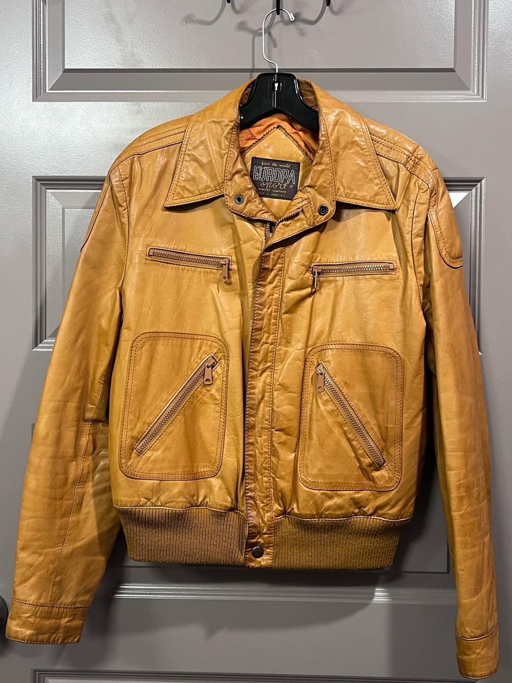 Vintage 1970s/1980s Europa Sport Genuine Leather Bomber Jacket